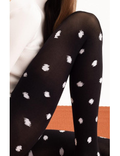collant noir opaque taches blanches 2