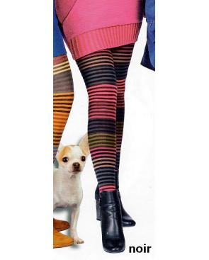  Collant-hiver-Cronert-coton-bio-multi-rayures-72802-couleur-tendance-NOIR