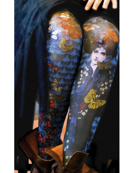 collant sans pieds rigolo Marieantoilette La fille aux papillons Guillemette