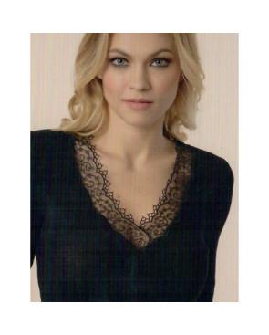Chemise Moretta Dentelle Col V Camel