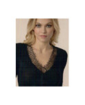 Chemise Moretta Dentelle Col V Camel