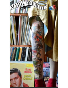 Collant-façon-tatouage-Motif-bouquet-fleuri-Marieantoilette 2