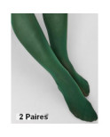 Lot de 2 paires Mi bas Lycra Opaque Microfibre 60