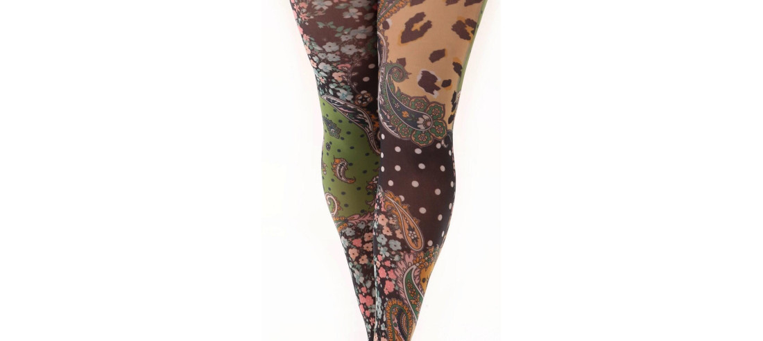 collant imprimé patchwork psychédélique animal de pamela MAnn