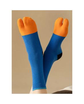 chaussettes-Tabis-Coton-bleu-avant-orange