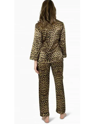 pyjama élégant en satin léopard HN