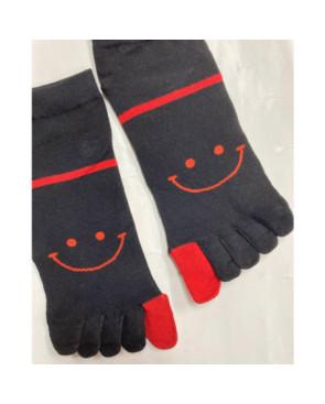  chaussette-5-doigts-LEs-petits-caprices-doigts-sourires-doigts-noir-rouge-détail