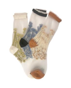  assortiment-de-chaussettes-cristal--transparente-coton-LPC-Bleuets