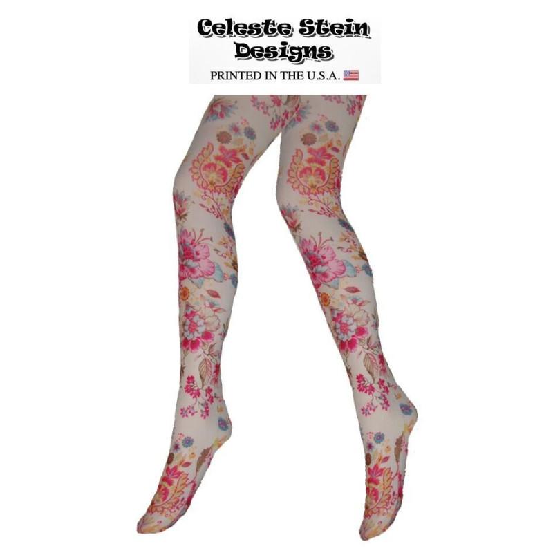 Collant Celeste Stein imprimé fleurs de printemps