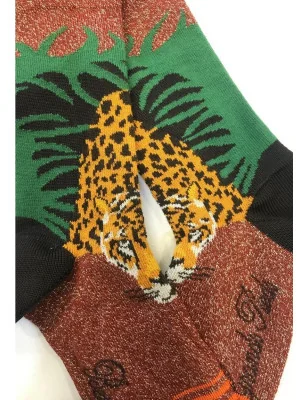 Chaussettes fil d'ecosse Berthe aux grands pieds léopard des savanes