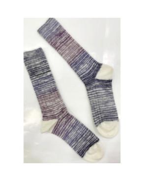Chaussettes-Ciocca-1912-laine-mohair-brun-gris-violet
