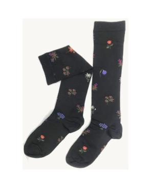 Mi-bas-Ciocca-1912-soyeux-viscose-fleuris-noir