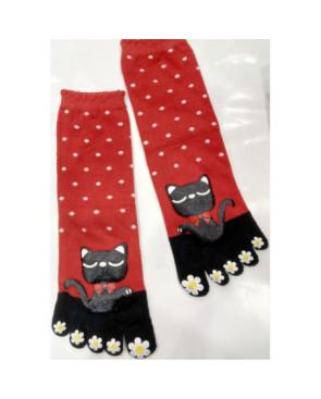 Chaussettes 5 doigts Plumetis et fantaisie chats