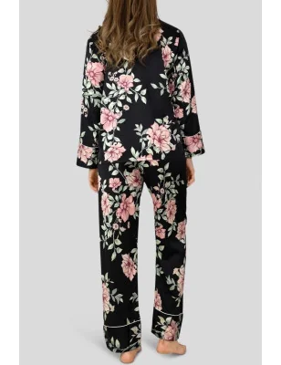 Pyjama 2 pièces en satin fleuris