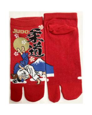  Chaussettes-Tabis-Coton-Judoka-rouge-recto-verso