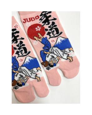 Chaussettes-Tabis-Coton-Judoka-rose