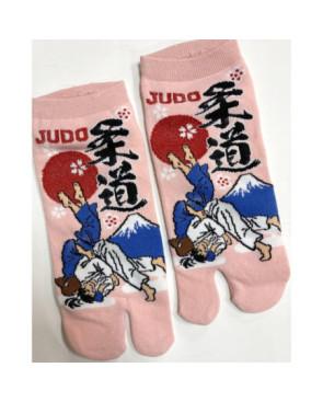  Chaussettes-Tabis-Coton-Judoka-rose-avant