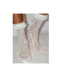Chaussettes Caprices dentelle et rubans revers Dentelle