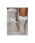 Chaussettes Caprices dentelle et rubans revers Dentelle