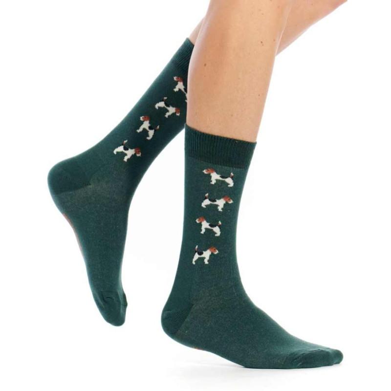 Chaussettes Pom de Pin Fox Terrier délire