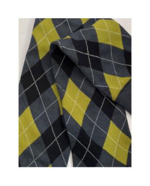  Mi-bas-coton-Argyle-Grisi-kiwi-noir-tendance-caprices-détail