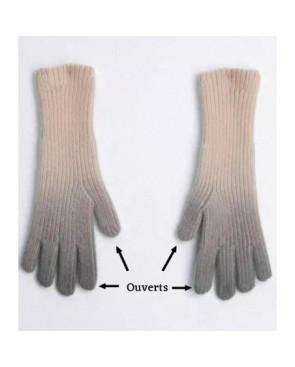 Gants laine à Cotes Ouverts aux doigts