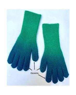 Gants laine à Cotes Ouverts aux doigts