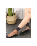 Chaussettes Crystal noir Transparente Rebord Lurex