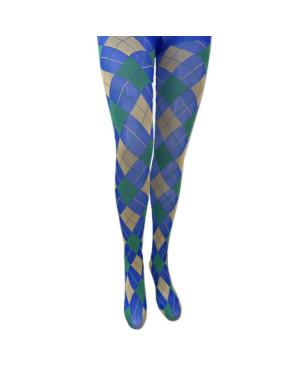  collant-Les-petits-caprices-argyle-bleu-royale-face