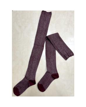  jambière-LPC-coton-Cotes--bicolore-bordeaux-gris-a-plat