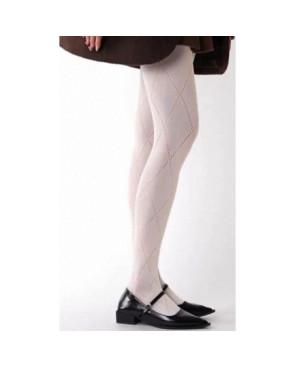 collant-losange-diamant-coton-laine-ivoire
