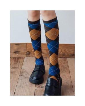 Mi bas Argyle Brun Bleu
