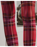 Collant opaque écossais rouge tendance