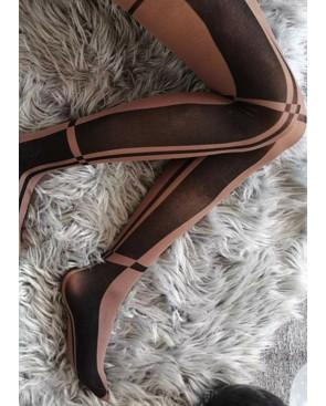 Collant-les-petits-caprices-imprimé-Rectangles-asymétriques-chocolat-noirs