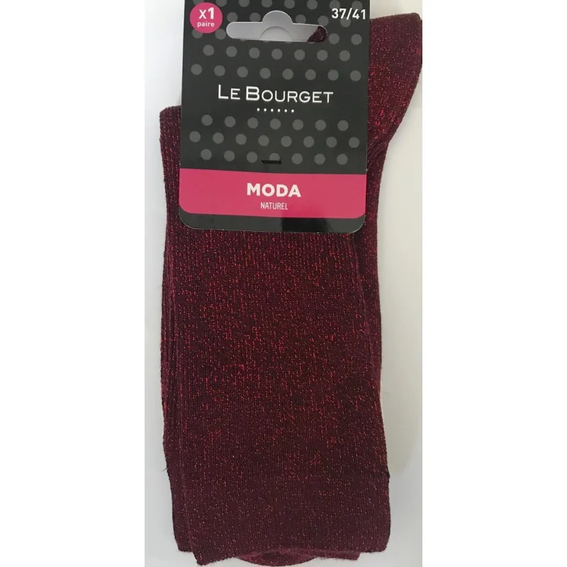 Chaussettes Le Bourget non comprimante Lurex rouge