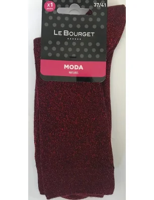 Chaussettes Le Bourget non comprimante Lurex rouge