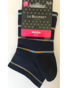 assortiment de chaussettes courtes coton naturel rayures chics 2