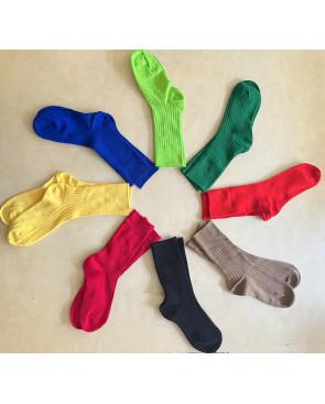 Chaussettes-coton-cotes-classique-ronde-de-couleur