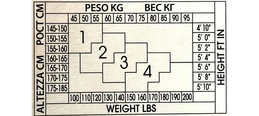 grille de taille de collant Girardi
