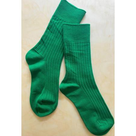 Chaussettes-coton-cotes-classique-vert-élégant