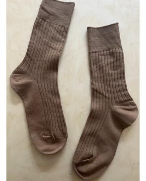 chaussettes cotes chics coton classiques café latte