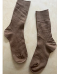 chaussettes cotes chics coton classiques café latte