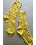 chaussettes cotes chics coton classiques jaune citron