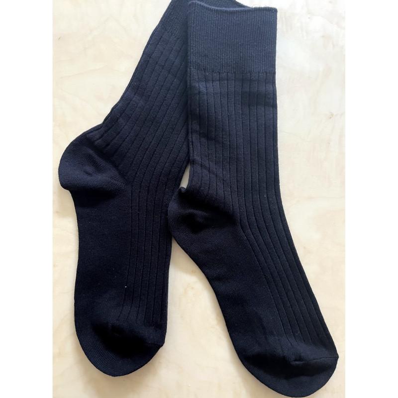 chaussettes cotes chics coton classiques noir charbon