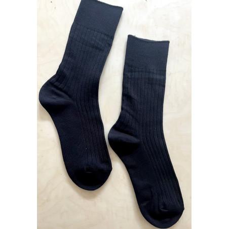 chaussettes cotes chics coton classiques noir charbon
