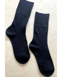 chaussettes cotes chics coton classiques noir charbon