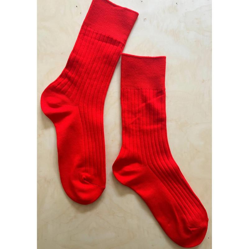 chaussettes cotes chics coton classiques Rouge