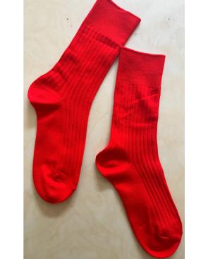 chaussettes cotes chics coton classiques Rouge