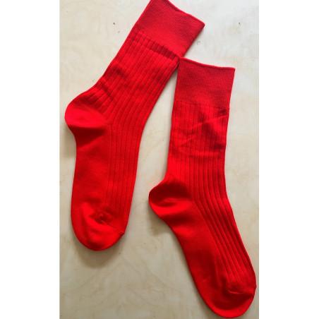 chaussettes cotes chics coton classiques Rouge