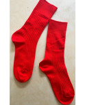 chaussettes cotes chics coton classiques Rouge